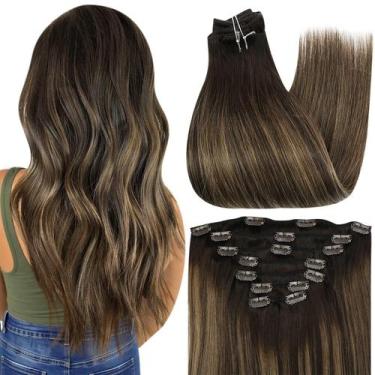 Imagem de Extensões de cabelo Clip in Full Shine Dark Brown 50cm 120g