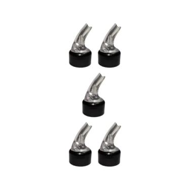 Imagem de Conjunto de 5 Bicos Dosadores para Azeite e Vinagre, 30mm, Compatível com Garrafas Borges, Hemmer, La Violetera, Preto