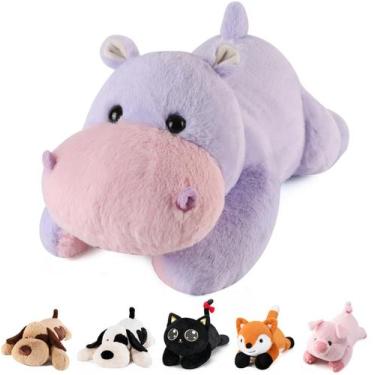 Imagem de Hipopótamo meostástico de bicho de pelúcia pesado 28 cm 2,27 kg de pel