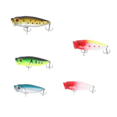Imagem de SPYMINNPOO 5pcs de Pesca de Plástico Iscas Popper, Iscas Duras para água Salgada para água Doce Com Atração Sonora (6,5 Cm 9G)