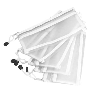 Imagem de Generic Malote Impermeável do Enigma, Tela de Náilon Dos Sacos 10pcs da Malha da Dupla Camada para Cosméticos Artigos de Papelaria para o Papel A6 (Branco)