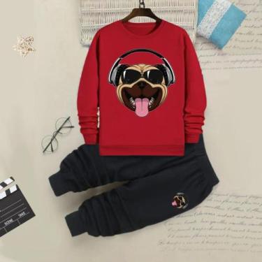 Imagem de Conjunto infantil de moletom - Franca kids , Vermelho, 10