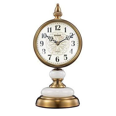 Imagem de Relógio de mesa retrô europeu relógio de cornija vintage relógio de mesa com balanço para escritório decoração de casa presente operado por bateria F (A) (P)