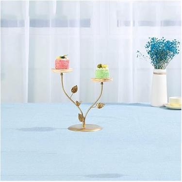 Imagem de Suporte de bolo, expositor de placa de bolo, giratório, suporte de frutas para bolo, bandeja de madeira elegante, rack de lanche, rack de pão de madeira, multicamadas, suporte de exibição de sobremesa