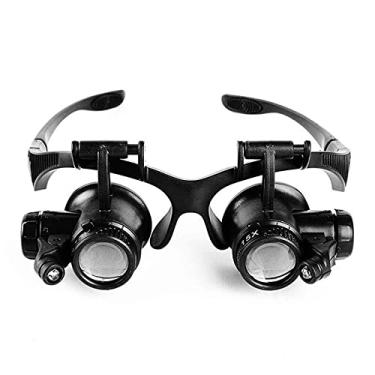 Imagem de Binóculos Magnifyiglass montados na cabeça com relógios de reparo de luz destacáveis 10 15 20 25 Magnifyiglass para relógios Readijewelry e reparo eletrônico