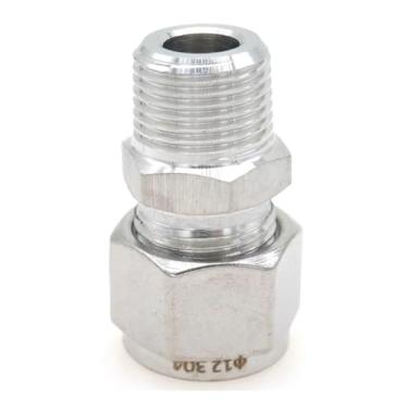 Imagem de WWECCQIJ Conexão de conector pneumático de virola inoxidável 304 OD de 12 mm NPT de 3/20.3 cm