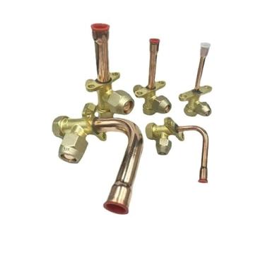 Imagem de Cotovelo reto 90 graus ajuste 1/10.2 cm 3/20.3 cm 1/5.1 cm 5/20.3 cm 3/10.2 cm 7/20.3 cm OD tubo de cobre 3 vias parada angular 3 vias montagem válvula condicionador de ar (3/10.2 cm, reto)