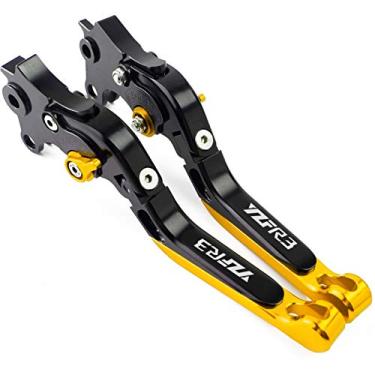 Imagem de Para Yamaha YZF R3 YZFR3 YZF-R3 2015 2016 2017 2018 2019 Alavancas de freio de guidão de freio de mão Alavanca de embreagem de freio de motocicleta (Cor: QYGX888 5)