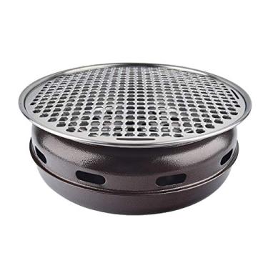 Imagem de Churrasqueira para churrasco, churrasqueira, churrasqueira a carvão doméstica coreana sem fumaça, fogão de chapa galvanizada, 100% pedra Maifan, 9 estilos (cor: F)