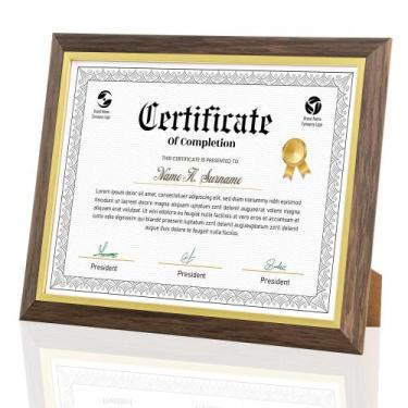 Imagem de Porta-retratos Heimlove Walnut Gold 22x28 cm Diploma