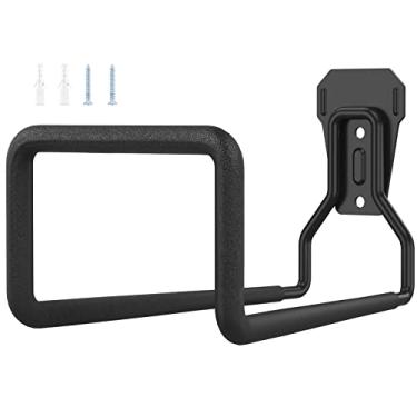 Imagem de GUANSHANG Suporte de mangueira de metal resistente montado na parede Suporte de mangueira de água de jardim Gancho de mangueira de garagem Suporte de armazenamento de mangueira resistente Organizador