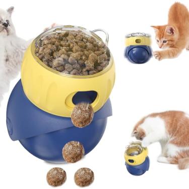 Imagem de hwnguJ Quebra-cabeça para animais de estimação em forma de coruja – Dispensador automático de alimentos para gatos e cães pequenos, material ABS seguro, alívio da ansiedade/auxílio digestivo/perda de