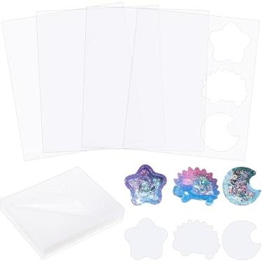 Imagem de 50 películas de resina para coqueteleira de 6 x 8 cm, películas protetoras de vedação em forma retangular, filme de selagem, molde de agitador, filmes de vedação para moldes de resina de silicone