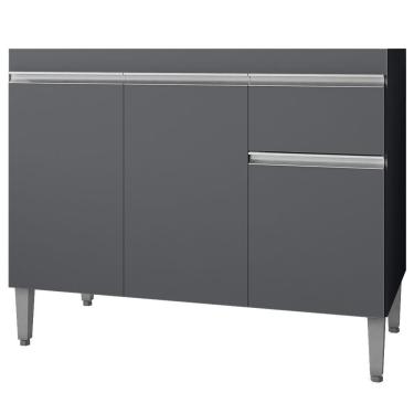 Imagem de Balcao Para Pia Sem Tampo 95 Cm Tatiane Cinza Reajl Móveis Cinza