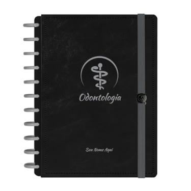 Imagem de Caderno De Disco Iscool Inteligente Personalizado 140 Folhas Profissões Preto Prata Odontologia Grande G+