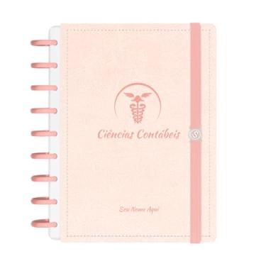 Imagem de Caderno De Disco Iscool Inteligente Personalizado 140 Folhas Profissões Couro Rosa Ciências Contábeis Médio M+