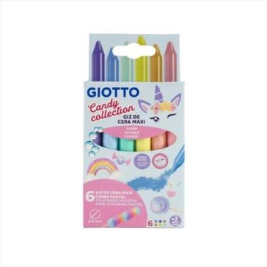 Imagem de Giz de cera Giotto candy collection pastel com 6 cores