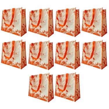 Imagem de Bolsa Sacola De Ombro Ecobag Kit 10 Uni Reutilizavel Compras Mercado Dobravel Retornavel