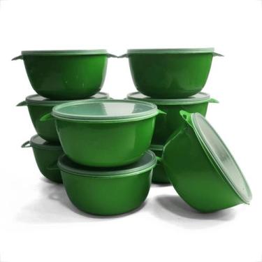 Imagem de Kit Potes Bowl Plástico 1L Tampa Cristal Cozinha Marmita 20 Unidades -