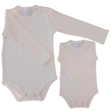 Imagem de Body Infantil Manga Longa Amarelo Canelado RN a G - Algodão Premium - 