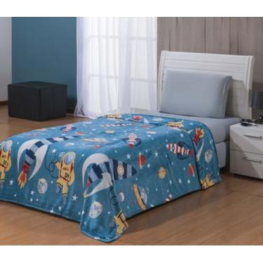Imagem de Cobertor Manta Solteiro Infantil Flanel Microfibra Toque Extra Macio Secagem Rapida (Espaço)