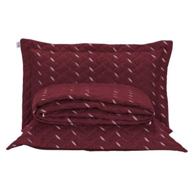 Imagem de Cobre Leito Bordado 400 Fios Heitor Casal Queen 100% Poliéster - Vermelho