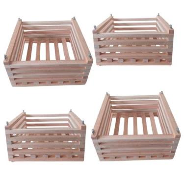 Imagem de Kit 10 Cachepô Madeira Quadrado Orquídeas E Plantas GG 30x30 - Orquifl