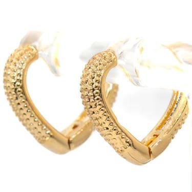 Imagem de INFINITY Brincos banhados a ouro 18 quilates para mulheres | Brinco chique de triângulo invertido áspero tamanho P | Hipoalergênico | Estética minimalista, leve, elegante, brincos banhados a ouro |