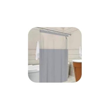 Imagem de Cortina para Banheiro em PVC, 138x198cm, Material Resistente e Antimofo, Design Moderno, Transparente