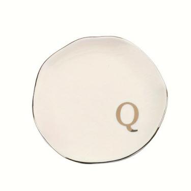 Imagem de Bandeja de joias de cerâmica com letras de 12 cm, prato decorativo para anéis, brincos, colares, pulseiras, chaves de relógio, aniversário, dia das mães, casamento, presente de Natal para mulheres