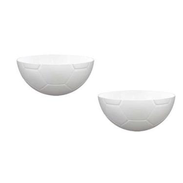 Imagem de Kit 2 Petisqueira Futebol Branco 240Ml Plástico - Bb Store
