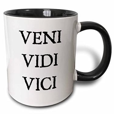 Imagem de 3dRose mug_221833_4 Caneca Veni Vidi Vici I Came I Saw I Conquered in Bold estampada, 325 ml, preta