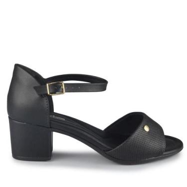 Imagem de Sandália Salto Baixo Comfortflex Feminina 2557405, 37, Preto