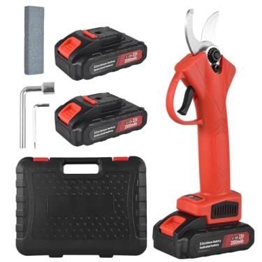 Imagem de Tesoura Elétrica sem Fio Profissional para Podar Árvores Podador de Galhos com Escova 2 Baterias Recarregáveis Jardinagem Hortas e Fazendas
