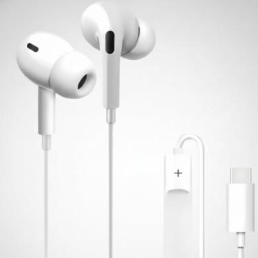 Imagem de Fone de Ouvido Intra-Auricular USB-C com microfone, Graves Reforçados, Cabo 1,2m, Compatível com iPhone iOS, Samsung Androide, Ideal para Chamadas, Músicas e Vídeos, Cor Branco