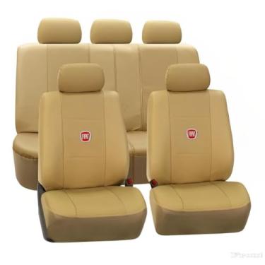 Imagem de capas banco de carro em couro fiat uno todos ano e modelo preto cinza vermelho azul rosa bege (bege)