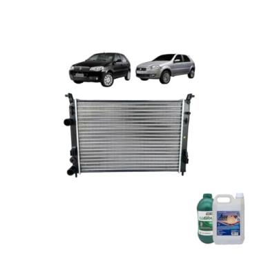 Imagem de Kit Radiador Palio Fire 1.0 1.3 8/16V Aditivo Lubrax Verde 1L + Água Desmineralizada 5L