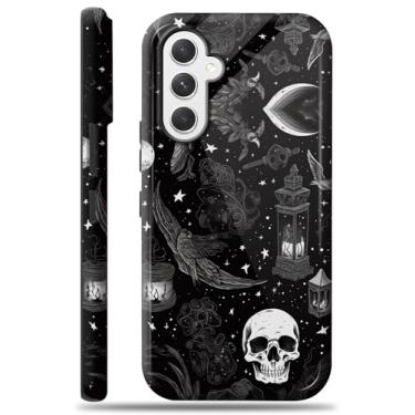 Imagem de Compatível com Samsung Galaxy A35 5G, capa de telefone gótica bruxa para meninas, mulheres, meninos, homens, capa protetora durável de camada dupla à prova de choque para Samsung A35