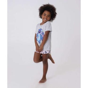 Imagem de Pijama Infantil Stitch Manga Curta Disney Tam 4 a 10-70021, 6, Cinza, 
