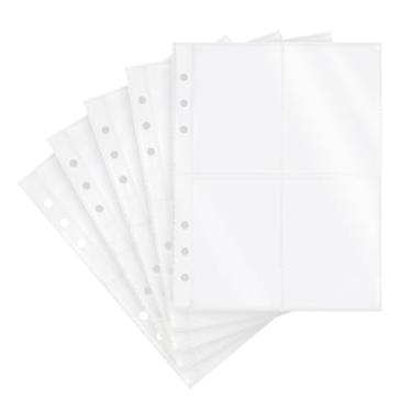 Imagem de Dajino 20 folhas transparentes para fichário, protetores de lençóis, capas de plástico dupla face para refil de fichário, organizador de adesivos de cartão de foto, páginas de bolso, inserções para