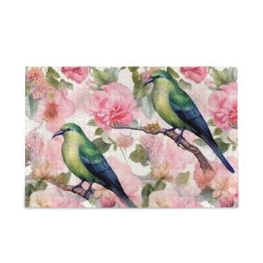 Imagem de WELLDAY Quebra-cabeça pássaros flores 500 peças grande jogo de arte para adultos adolescentes