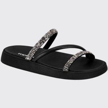 Imagem de Sandália Feminina Rasteira Papete Tiras Stress Blrilho Moleca 5469.121.29804-Feminino