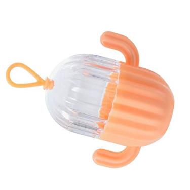 Imagem de Semme Caixa de Armazenamento de Esponja de Maquiagem Portátil Formato de Cacto Suporte para Liquidificador de Beleza Estojo de Transporte para Organizador de Viagem Material PS (Laranja)