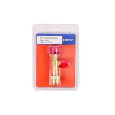 Imagem de Elitech Válvula de segurança de carregamento de refrigerante R32 R410a, macho de 0,6 cm para fêmea de 5/40.6 cm, para coletor de ar condicionado R32 R410a, conexões de baixa perda de latão