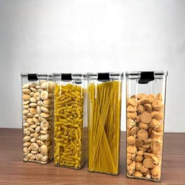Imagem de Monte Seu Kit de Potes Herméticos para Mantimentos – Potes Organizadores de Cozinha para Despensa e Armário (4 Potes - 2,2 Litros)