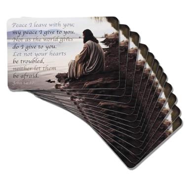 Imagem de Dicksons Marcador de livro cristão inspirador para livros, estudo bíblico, diários 6 x 10 cm, cartolina Peace I Leave with You, pacote com 12