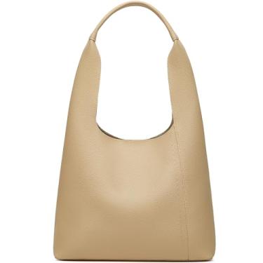 Imagem de Sacolas femininas Slouchy Hobo - Bolsa de ombro retrô de couro PU grande capacidade 2 peças, Nude., Large