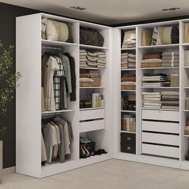 Imagem de Guarda-roupa Closet 2 Gavetas Kappesberg Adapt Branco 158cm