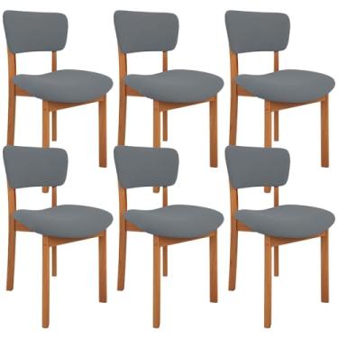 Imagem de Kit 06 Cadeiras Para Sala de Jantar Cozinha Living Estofada Dara L02 Suede Cinza - Lyam Decor