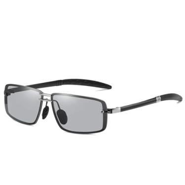 Imagem de JRLLFD Óculos de sol retrô masculino polarizado UV400 para dirigir, luxuoso, fotocrômico, visão noturna, masculino (MPT106 fotocrômico)